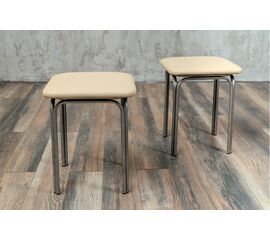 Табурет для кухни Shado 01 бежевый экокожа, каркас бриллиант | Интернет магазин мебели и декора LifeDekor