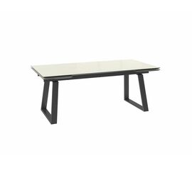 Стол Барон 200, Камень Бежевый Compakt cer/Чёрный | Интернет магазин мебели и декора LifeDekor