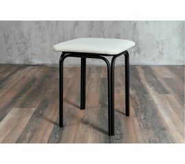 Табурет для кухни Shado 01 белый экокожа, каркас черный | Интернет магазин мебели и декора LifeDekor