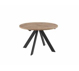 Стол Рондо D120, Дуб Веллингтон/Чёрный | Интернет магазин мебели и декора LifeDekor