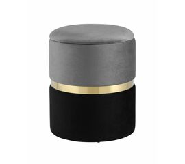 Пуф Кэрри с ящиком велюр серо-черный | Интернет магазин мебели и декора LifeDekor