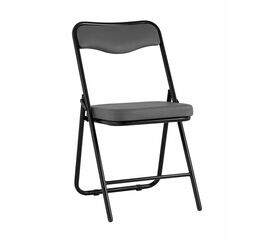 Складной стул Джонни экокожа серый каркас черный матовый | Интернет магазин мебели и декора LifeDekor