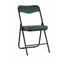 Складной стул Джонни экокожа зелёный каркас черный матовый | Интернет магазин мебели и декора LifeDekor