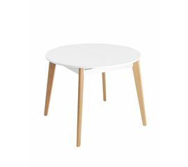 Стол Rondo 100-135*100 бук/белый | Интернет магазин мебели и декора LifeDekor