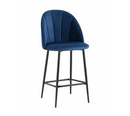 Стул полубарный Логан велюр синий | Интернет магазин мебели и декора LifeDekor