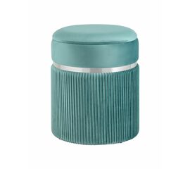 Пуф Миранда с ящиком серебро велюр светло-бирюзовый | Интернет магазин мебели и декора LifeDekor