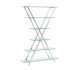 Стеллаж Гейт прозрачное стекло сталь серебро | Интернет магазин мебели и декора LifeDekor