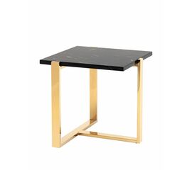 Журнальный столик Тоби 61*61 черный мрамор сталь золото | Интернет магазин мебели и декора LifeDekor