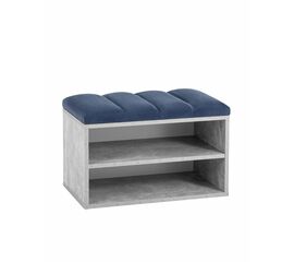 Обувница Хольст серая велюр синий | Интернет магазин мебели и декора LifeDekor