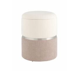 Пуф Кэрри с ящиком серебро шенилл серо-бежевый | Интернет магазин мебели и декора LifeDekor