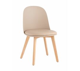 Стул Fog с подушкой бежевый деревянные ножки | Интернет магазин мебели и декора LifeDekor