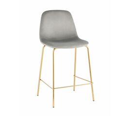Стул полубарный Валенсия SN велюр серый золотые ножки | Интернет магазин мебели и декора LifeDekor