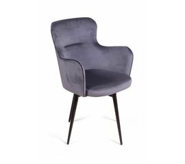 Стул c подлокотниками King, поворотный на 360 градусов, бархат серый 27 | Интернет магазин мебели и декора LifeDekor