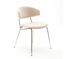 Дизайнерский стул FIT бежевый, основание хром | Интернет магазин мебели и декора LifeDekor