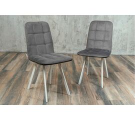 Стул мягкий SHADO Соната профиль серый велюр, белый каркас | Интернет магазин мебели и декора LifeDekor