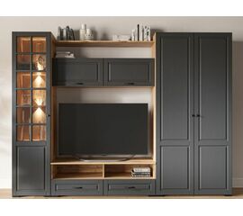 Гостиная «Лацио Сканди» со шкафом, Вотан/Сканди графит | Интернет магазин мебели и декора LifeDekor