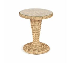 "Леванте" стол круглый из искусственного ротанга, цвет соломенный | Интернет магазин мебели и декора LifeDekor
