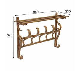 Вешалка настенная В 7Н светло-коричневый | Интернет магазин мебели и декора LifeDekor