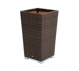 "Капучино" кашпо для цветов плетеное из искусственного ротанга, цвет коричневый | Интернет магазин мебели и декора LifeDekor