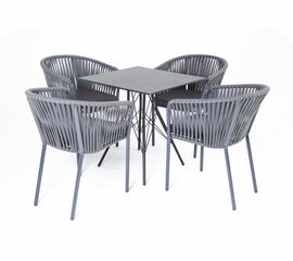 "Конте" обеденная группа на 4 персоны, квадратный стол, цвет "серый гранит" | Интернет магазин мебели и декора LifeDekor