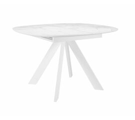 Стол DikLine BK100 Керамика Белый мрамор/подстолье белое/опоры белые | Интернет магазин мебели и декора LifeDekor