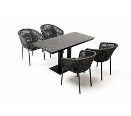 "Каффе Дабл" обеденная группа на 4 персоны, цвет "серый гранит" | Интернет магазин мебели и декора LifeDekor