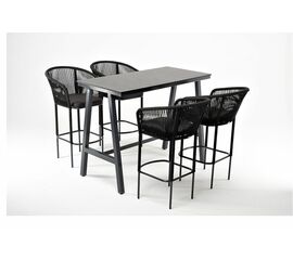 "Рио" барный комплект на 4 персоны, стол HPL "серый гранит", цвет темно-серый | Интернет магазин мебели и декора LifeDekor