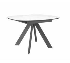 Стол DikLine BK100 Керамика Белый мрамор/подстолье черное/опоры черные | Интернет магазин мебели и декора LifeDekor