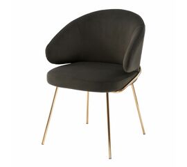 Стул-полукресло Emil графит с золотыми ножками | Интернет магазин мебели и декора LifeDekor
