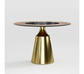 Стол круглый Lucas 120, шпон, керамика глянцевая, черная | Интернет магазин мебели и декора LifeDekor