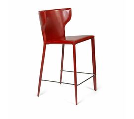 Стул полубарный Austin, кожа ретро-красный | Интернет магазин мебели и декора LifeDekor