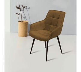 Стул с подлокотниками Capri, бархат коричневый 12 / опора конус | Интернет магазин мебели и декора LifeDekor