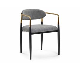 Стул на металлокаркасе Lord gray / black / gold | Интернет магазин мебели и декора LifeDekor