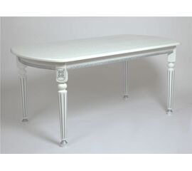 Стол овальный "Милорд-170" (90х170х220 / белый/патина серебро) | Интернет магазин мебели и декора LifeDekor