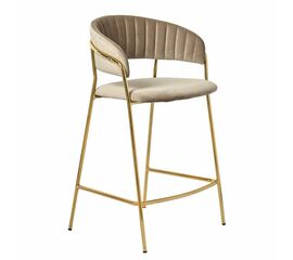 Стул полубарный Turin латте с золотыми ножками | Интернет магазин мебели и декора LifeDekor
