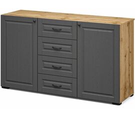 Комод «Лацио Сканди» 2д4ящ, Вотан/Сканди графит | Интернет магазин мебели и декора LifeDekor