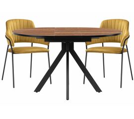 Обеденная группа Ирта дерево / желтый / черный глянец | Интернет магазин мебели и декора LifeDekor