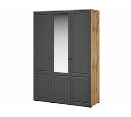 Шкаф «Лацио Сканди» 3д (с зеркалом) Вотан/Сканди графит | Интернет магазин мебели и декора LifeDekor