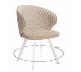 Стул DikLine 249 поворотный, B03 BEIGE, ножки белые | Интернет магазин мебели и декора LifeDekor