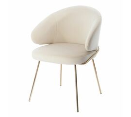 Стул-полукресло Emil кремовый с золотыми ножками | Интернет магазин мебели и декора LifeDekor