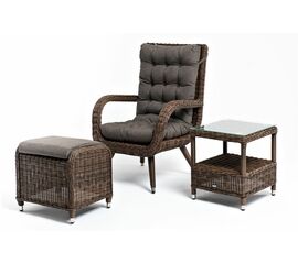 "Толедо" лаунж-зона из искусственного ротанга, цвет коричневый | Интернет магазин мебели и декора LifeDekor