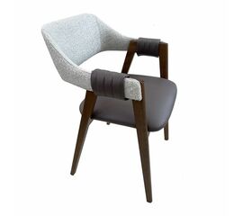 Стул KELLI бежевый букле, экокожа коричневая, орех | Интернет магазин мебели и декора LifeDekor