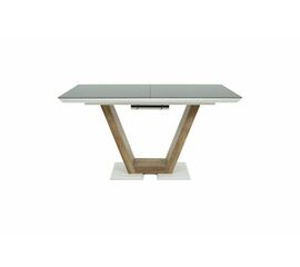 Стол Торонто 140, Белый с чёрным стеклом/Ель умбра, белый | Интернет магазин мебели и декора LifeDekor