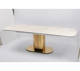 Стол обеденный раскладной Моника MC3034-160W, 160(41+41)х90х77 см, белая керамика | Интернет магазин мебели и декора LifeDekor