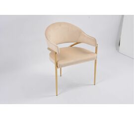 Стул обеденный Модена MC886-BG-2, 59х61х79 см, бежевый/глянцевое золото | Интернет магазин мебели и декора LifeDekor