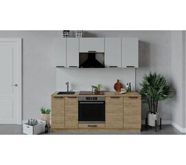 Кухонный гарнитур «Детройт» длиной 200 см со шкафом НБ | Интернет магазин мебели и декора LifeDekor