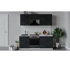 Кухонный гарнитур «Детройт» длиной 200 см со шкафом НБ | Интернет магазин мебели и декора LifeDekor