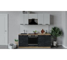 Кухонный гарнитур «Детройт» длиной 200 см со шкафом НБ | Интернет магазин мебели и декора LifeDekor
