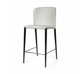 Стул полубарный Albert, кожа белый | Интернет магазин мебели и декора LifeDekor