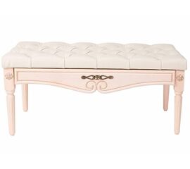 Банкетка Сильвия экокожа молочный/белый ясень | Интернет магазин мебели и декора LifeDekor